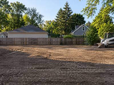 Backyard graded flat after a garage removal