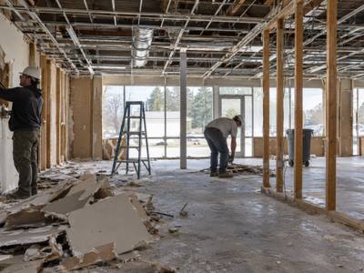 Interior strip-out of a vacant retail unit